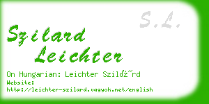 szilard leichter business card